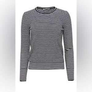 Everlane Cashmere Black and White Striped Crewneck Sweater - xs